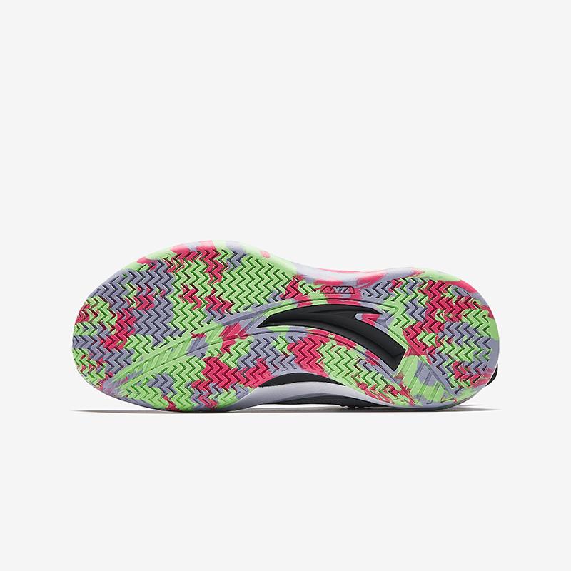 Anta Kids Qingkuang Elite Basketball Shoes Men Sneakers White Black Silver 312511112-2