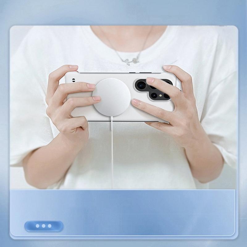 Тонкий безрамочный магнитный чехол Magsafe для Samsung Galaxy S23 Ultra S22 S24 Ultra Coque, роскошный жесткий чехол с беспроводной зарядкой