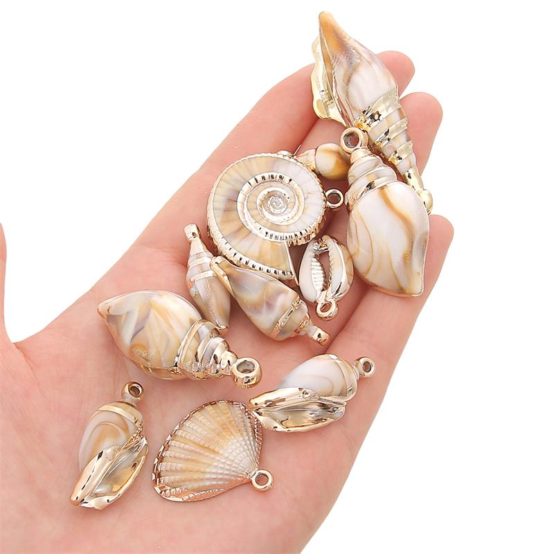 Акриловые подвески в виде ракушек, сделай сам, браслет, ожерелье, серьги, ювелирные аксессуары