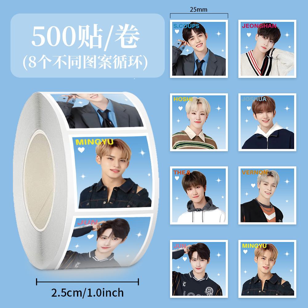 Наклейки Skzoo Idol Roll 500 шт. Клейкие этикетки для DIY Журнала Скрапбукинга Чехла Телефона Декора Polaroid Фанатов