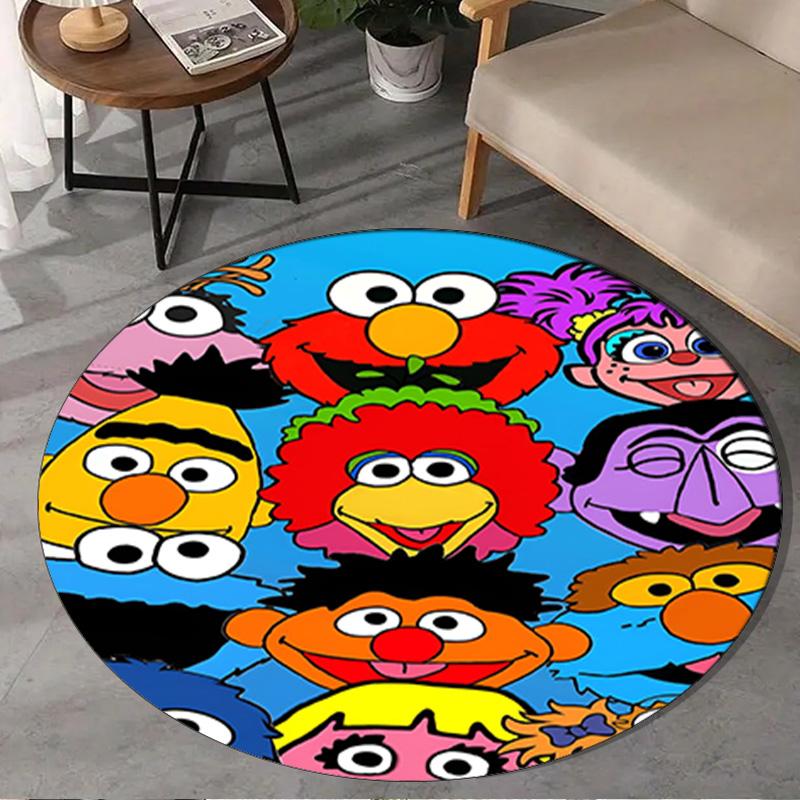 1PC Se-same Characters Round Rug, Non-slip Chair Mat, Home Decor, Circle Carpet Perfect for Office, Bedroom, Living Room,Christmas gift