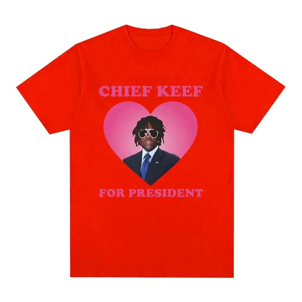Rapper Chief Keef for President Fashion Casual Short sleeved Tshirt Beautiful Retro Extra Large Womens Tshirt Street Clothing