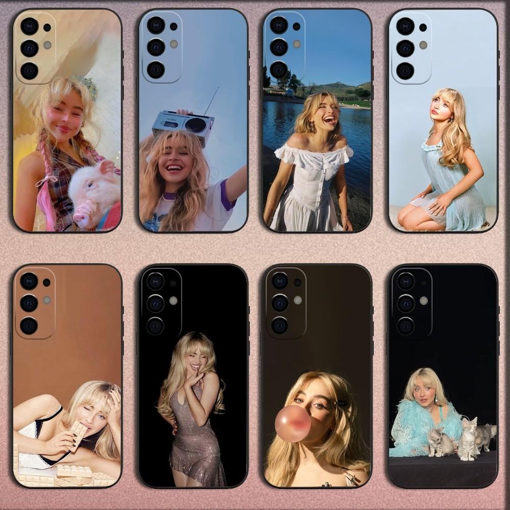 Чехол для телефона Singer S-Sabrina Carpenter для Samsung S25, S24, S21, S22, S23, S30, Ultra, S20, Plus, Fe, Lite, Note, 10, 9, 5G Черный Мягкий Чехол