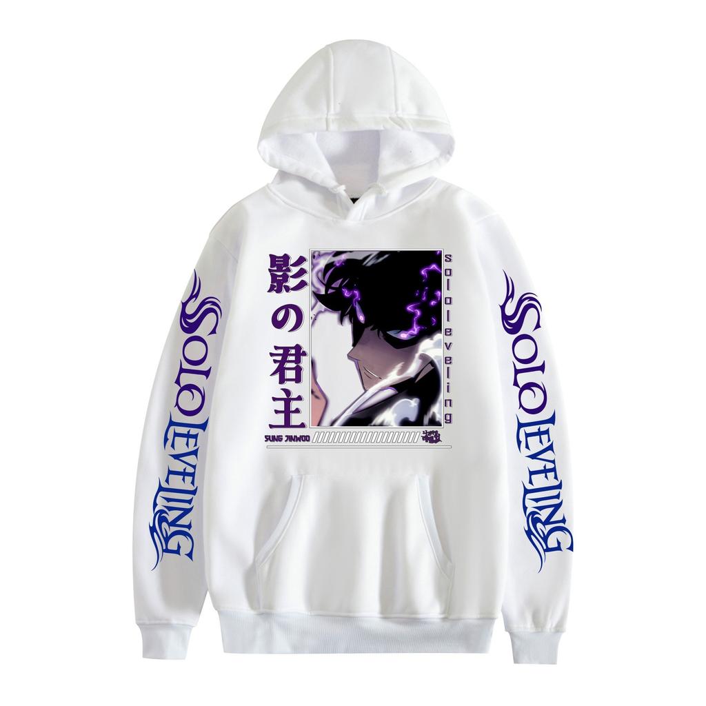 Hot Anime Solo Leveling Sung Jin-Woo Printed Hooded Men Women Prevalent Hoodies Casual Loose Pullover Harajuku Male Sweatshirt