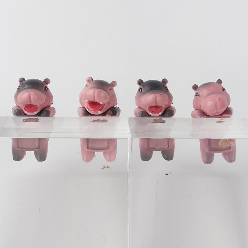 Милый и забавный игрушечный гиппопотам, аксессуары для модели автомобиля, сюрприз в слепой коробке, коллекционные предметы