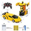 Машина-трансформер на радиоуправлении, Радиоуправляемый автомобиль, С аккумулятором, Возможность подзарядки, Трансформация одной кнопкой-360 ° - желтый