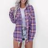 Flattering Plaid Print Womens Shirt - Fashionable Button-Down Design with Warm Long Sleeves - Classic Casual Style for Everyday Wear