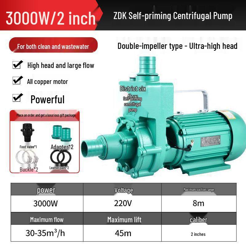 ZDK Self-Priming Cast Iron Sewage and Water Pump for Household Fecal Slurry and Water Flow