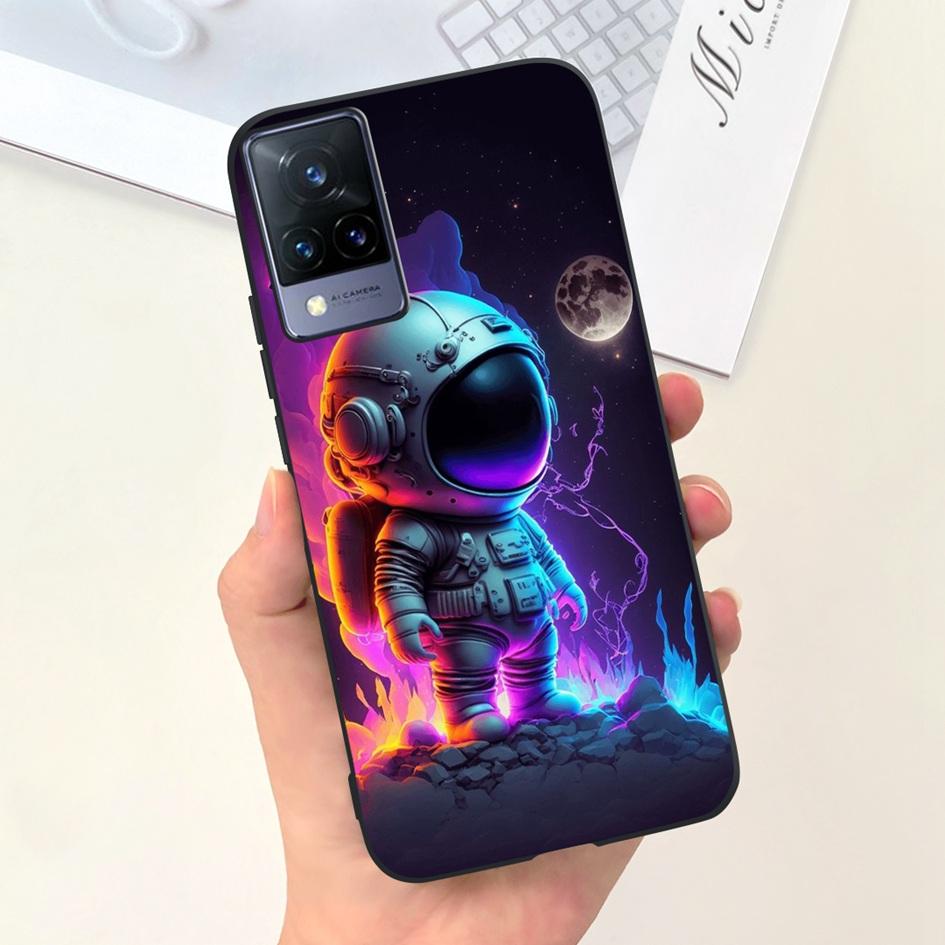 Чехол для Vivo V21 4G 5G Милая Утка Кошка Мягкий Силикон Матовый Чехол для Vivo V21e V 21 V 21e VivoV21 Бампер V2066 V2050 V2061 Fundas