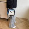 Cartoon Chain Shoulder Bag Canvas Line Painting Messenger Bag Comic Crossbody Bag  Students