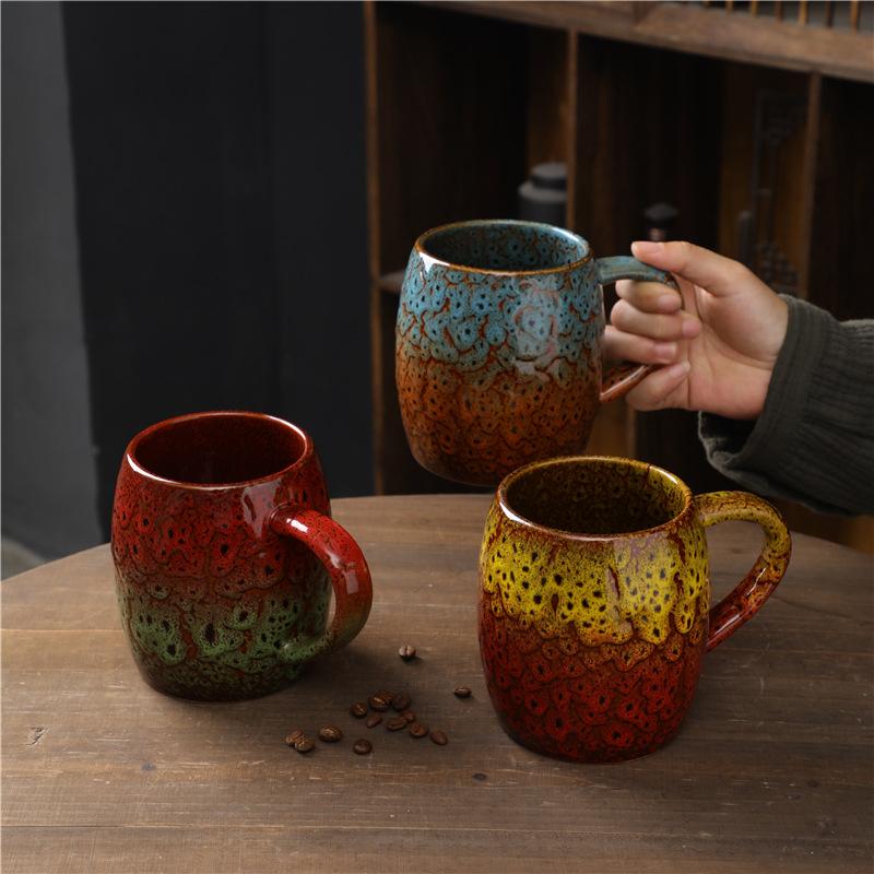 Kiln-Changed Ceramic Cup Large Capacity Cup Office Gift Water Cup Household Retro Coffee Cup
