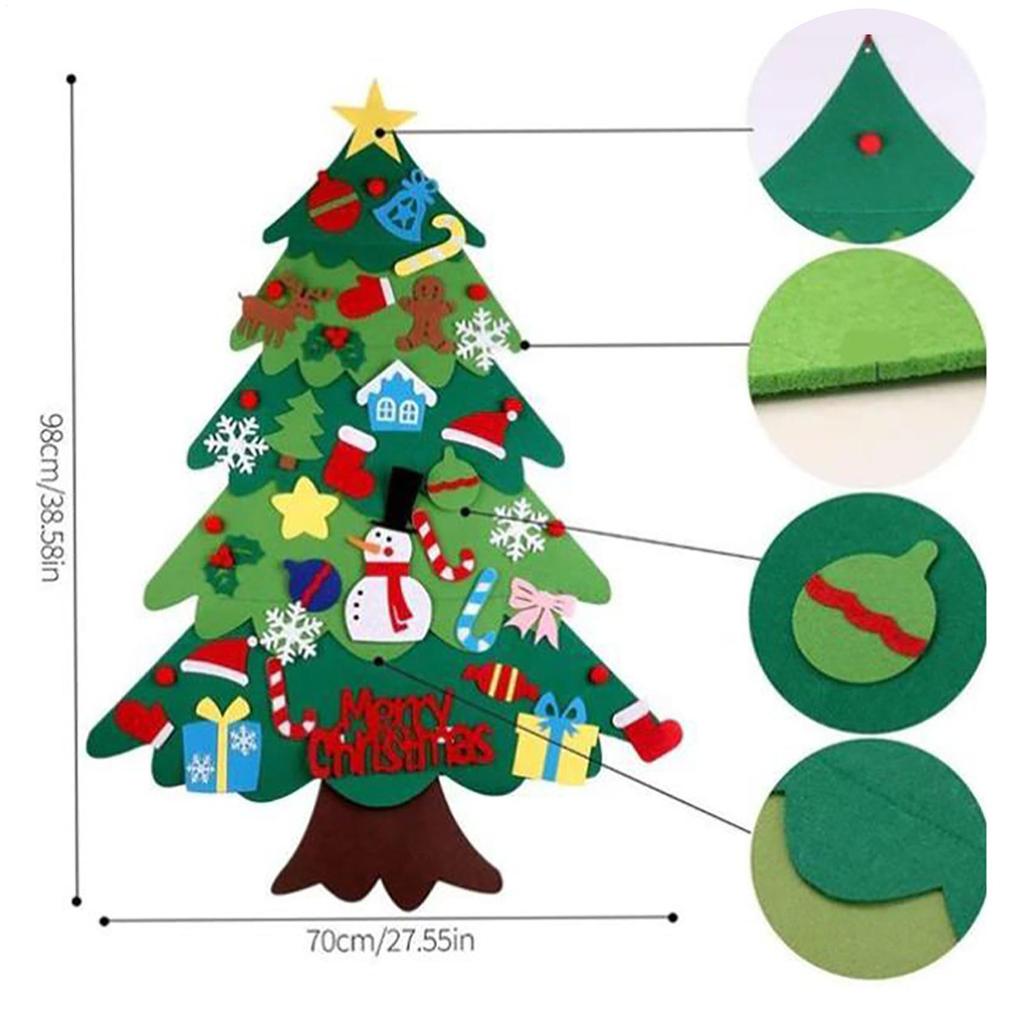 DIY Felt Christmas Tree Set Christmas Felt Tree for Kids Toddlers with 21pcs Detachable Ornaments for Christmas Home Decoration