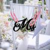 1 Pair Wooden Chair Signs Mr Mrs Chair Back Hanging Pendant With Ribbon Chair Decor For Wedding Decorations