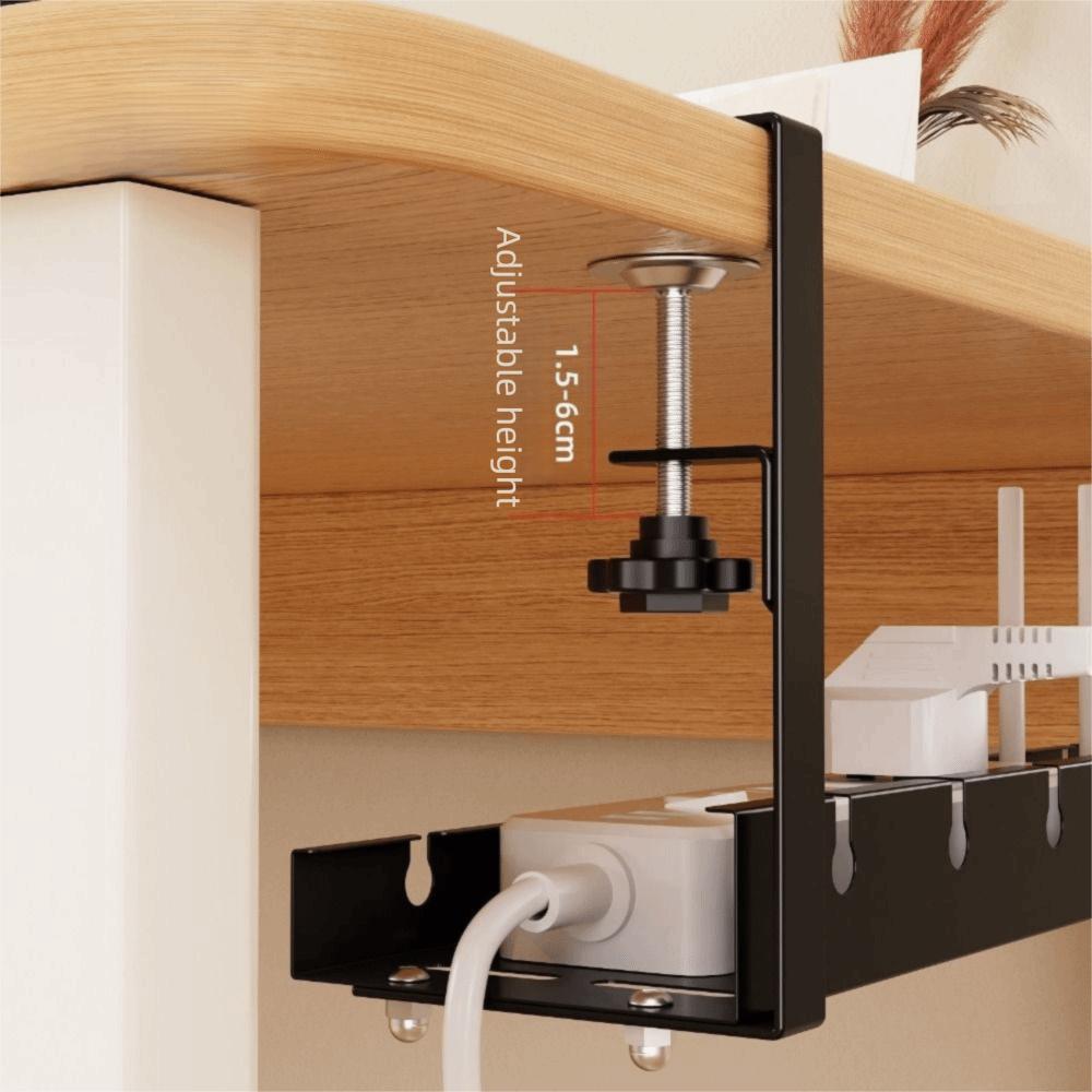 No Drilling Retractable Cable Storage Rack Space Saving Metal Cable Tray  for Home