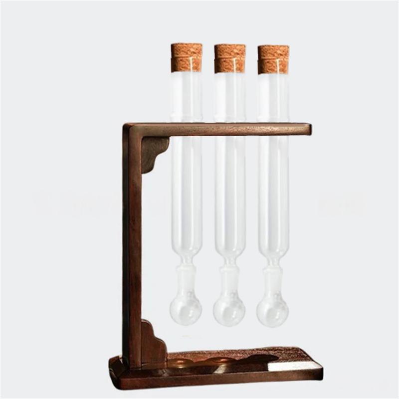 Cigar Flavor Infuser Humidor With Glass Tube,Red Wood Bracket With Humidifier And Hygrometer,Portable Cigar Storage Case