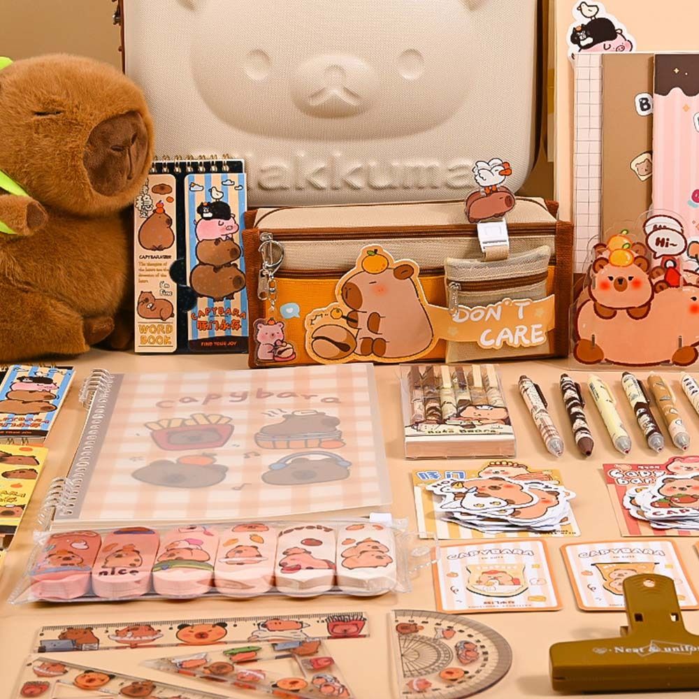 Pencil Case Capybara Stationery Set Abundant Back-to-school Gift Kit Study Stationery for Students