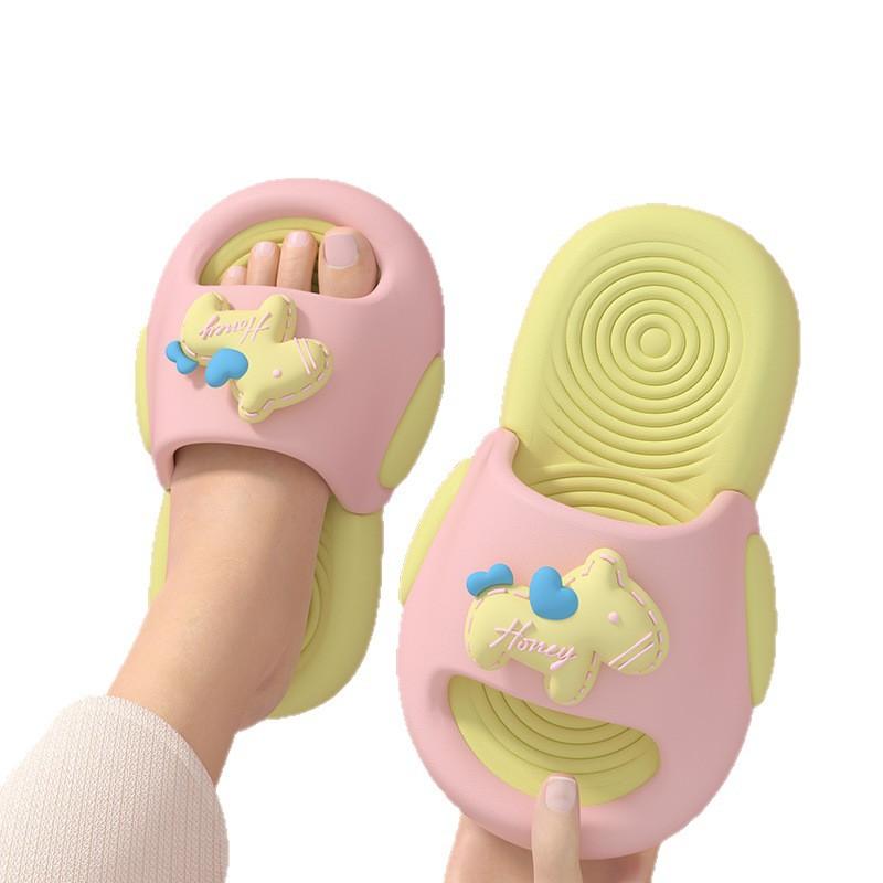 Cartoon Horse EVA Heart-shaped Little Pony Children's Slippers for Summer, Lightweight, Non-slip, Wear-resistant, for Girls and Boys, Indoor and