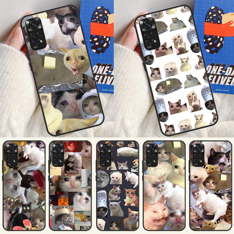 Crying Cat Memes And Dog Case For Xiaomi Redmi Note 13 Pro 14 12 11 9 10 9S 10S 11S 12S Redmi 14C 13C 10C 12C Cover
