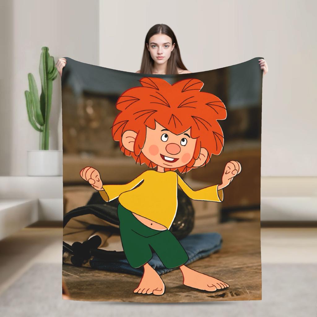 Warm Soft BlanketsGirls Boys Decorative P-Pumuckl Bedding Throws Flannel Bedspread For Couch Chair Fluffy Sofa Bed Cover