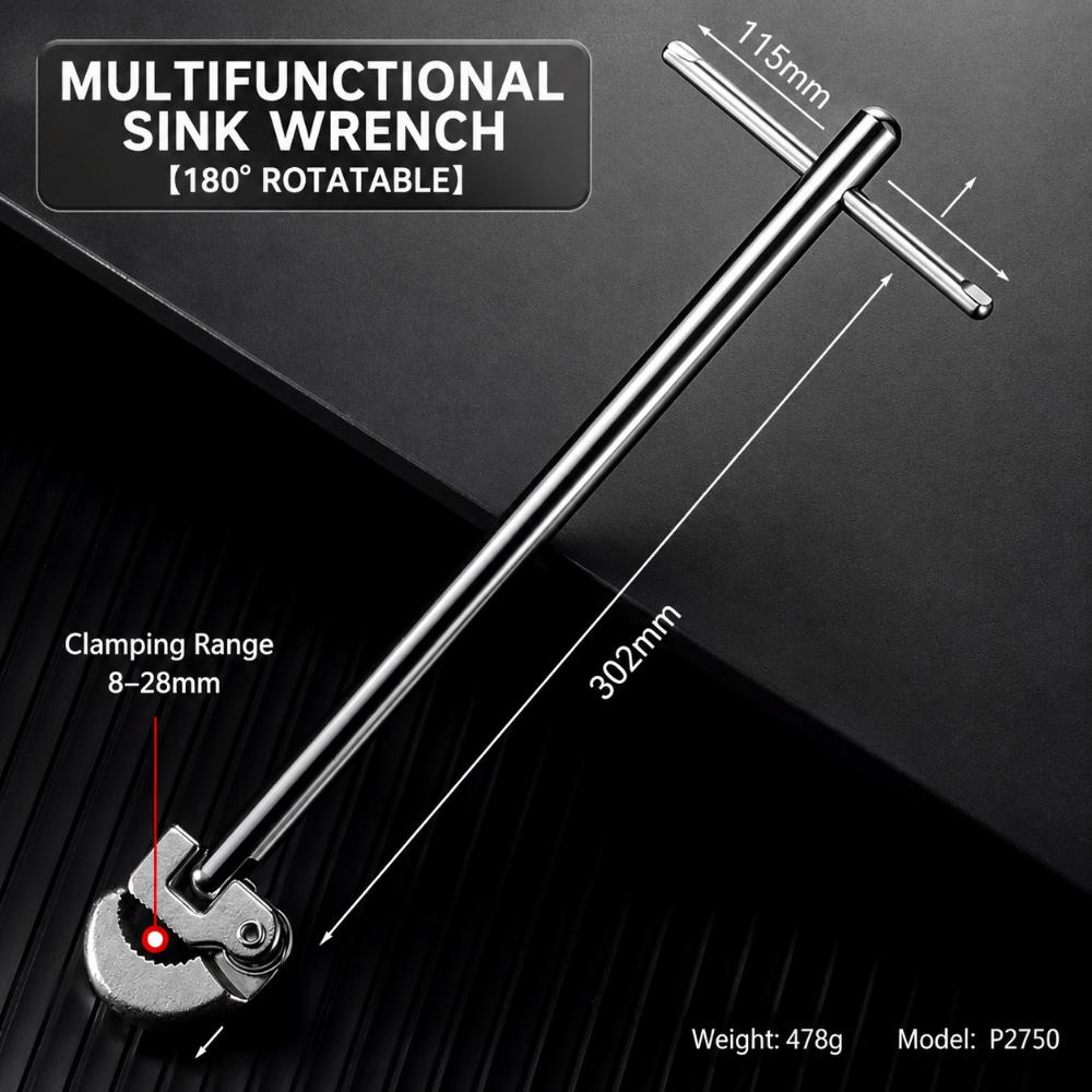 Extended Body Plumbing Wrench Multi Function Pipe Repair Kit Shower Fitting Tool Shower Fit