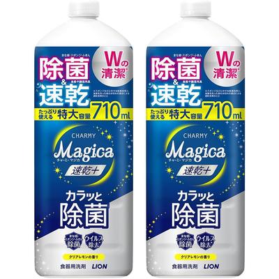 Large Charmy Magica Dishwashing Quick Drying Lightly Clear Lemon Large 710 мл x 2 [Оптовая закупка, Емкость] Моющее средство, Плюс, Дезинфицирующее, Аромат,