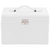3 Tier Jewelry Box with Mirror Lockable White
