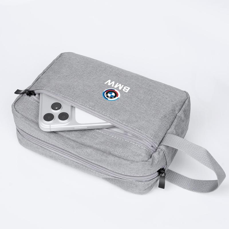 LLIT4 BMW Handbag Canvas Fabric Car Organizer Bag For BMW 50th i4 G26 F40 F30 F11 E46 E60 E70 G30 X3 Car Storage Bag Car Accessories