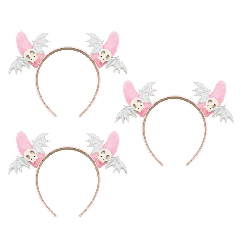 3pcs/set Halloween Devil Horns Headband with Bats - Funny Plastic Hair Accessories for Party Costume Unisex Headpiece