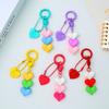1PC Phone Pendant Backpack Accessories Keychain Candy Color Key Ring Friendship Gift Heart-shaped