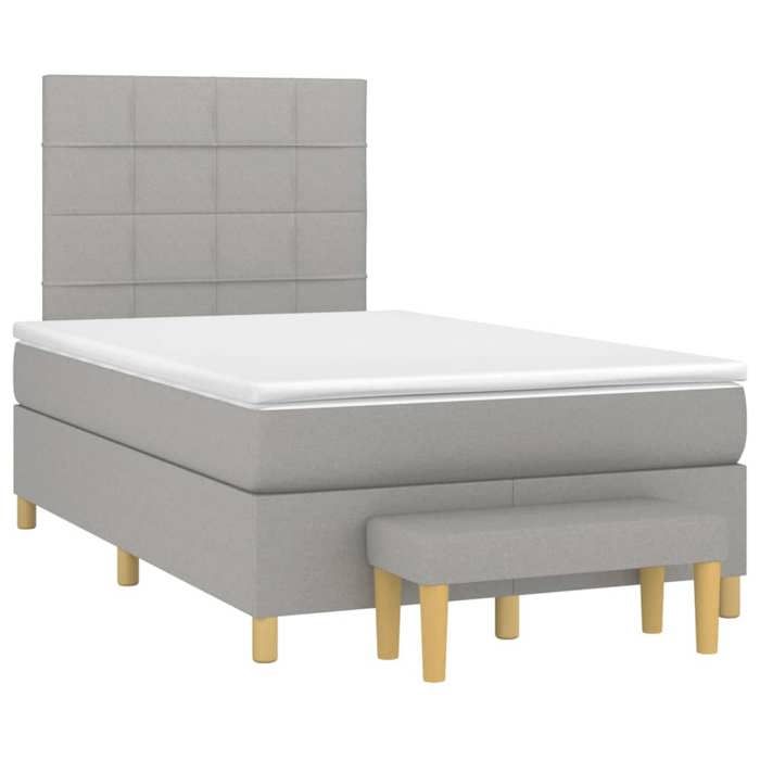 Maison Exclusive - Sommier à lattes de lit avec matelas Gris clair 120x200cm Tissu