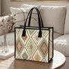 Bohemian Geometric Tote Bag Vintage Pattern Shoulder Bag for Daily Shopping Casual Use