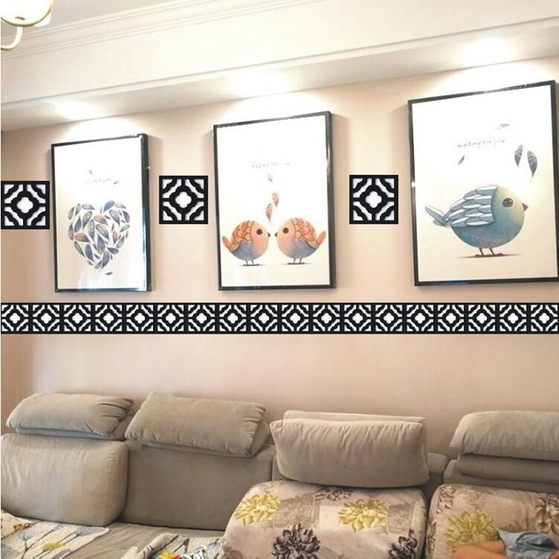 30 шт. 5*5 см зеркальная наклейка 3D линия талии здание граница акриловые зеркальные настенные наклейки для гостиной домашний декор