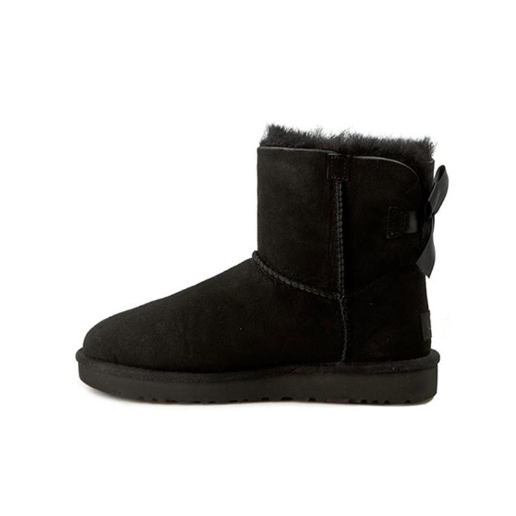 UGG Мини Бэйли Боу II Классические Черные Женские с Флисовой Подкладкой (унисекс) Снегоступы 1016501 ЧЕРНЫЕ