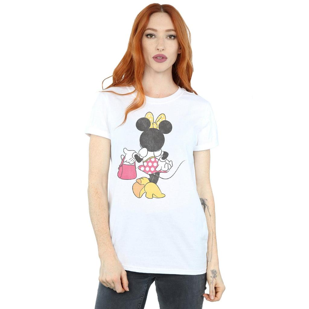 Disney Womens/Ladies Minnie Mouse Back Pose Cotton Boyfriend T-Shirt