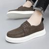 High Quality Men Business Casual Leather Shoes Brand Antiskid Comfy Thick Soled Lace-Up Vulcanized Shoes Walking Shoes