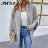 JPNTKY Women's Fashion Casual Solid Color Print Autumn Winter Long Sleeve Loose Sweaters Cardigans