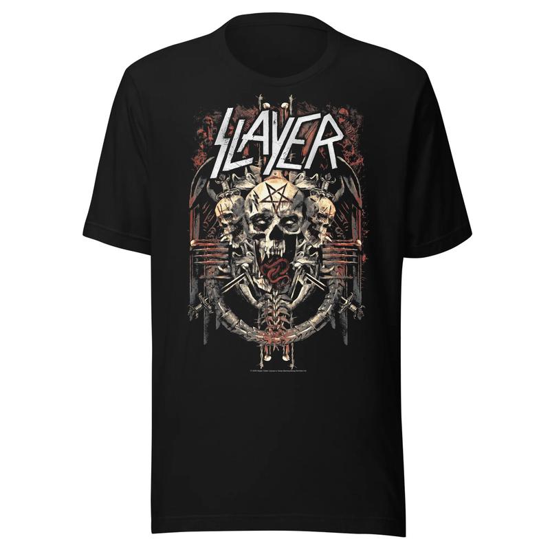 Slayer - Футболка унисекс с большим принтом "Три Черепа"