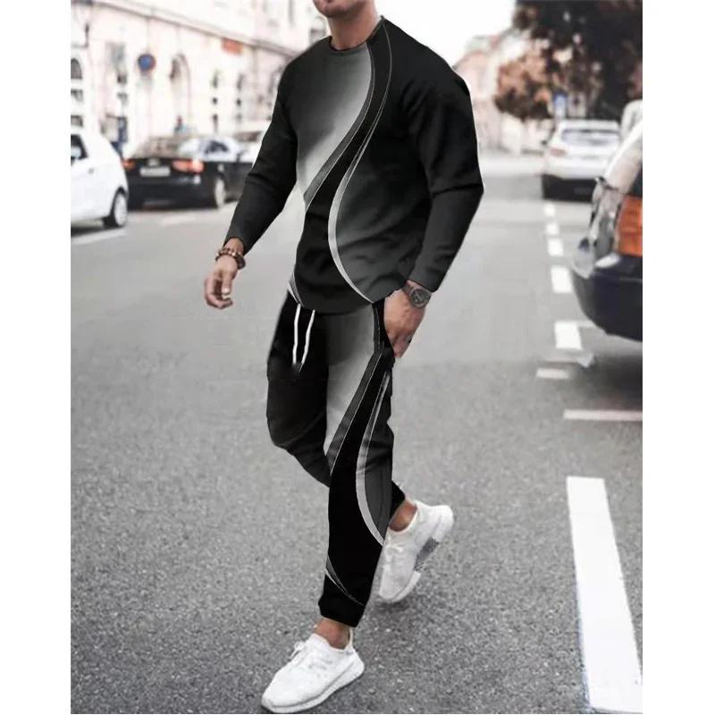 Men Tracksuit Suit Long Sleeve Tshirt 2 Piece Sets Poker Ace 3D Printed Fashion Oversized Men's Clothing Vintage Streetwear