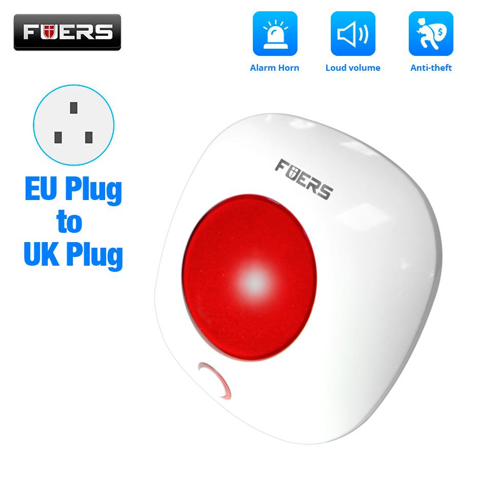 Fuers 110dB Loud Wireless Strobe Siren Red Light 433MHz Indoor Alarm Flash Horn Flashing Siren for G60 G30 G34 G70 Alarm System