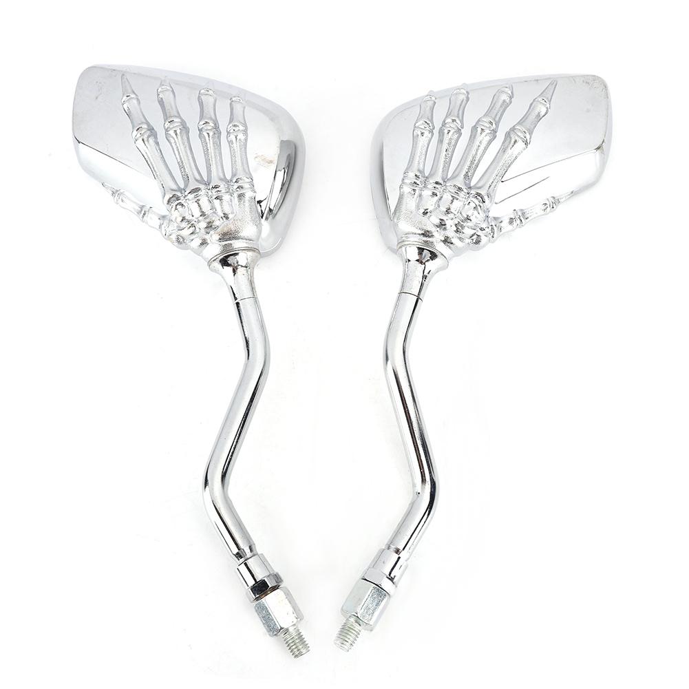 2 шт. Мотоциклетные зеркала заднего вида Рука-скелет Коготь Мотоцикл Мотоцикл Боковые зеркала заднего вида Гальваническое покрытие