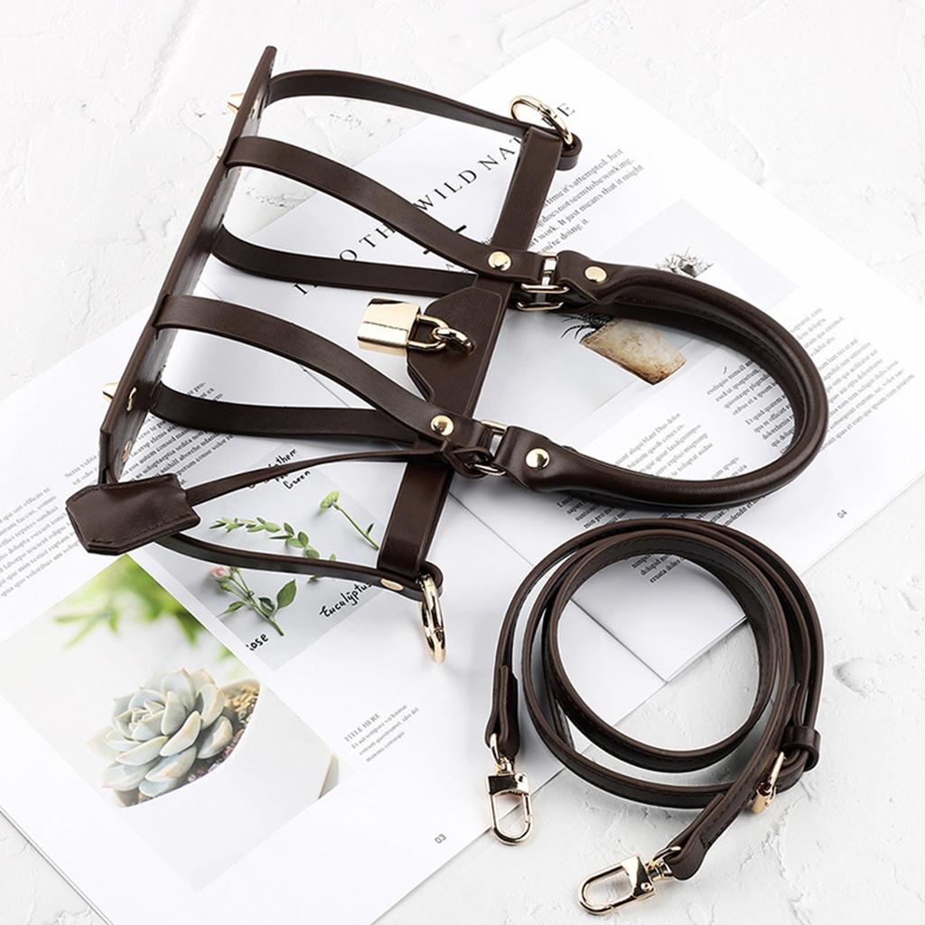 Роскошный полый набор сумки-тоут и сумки-мессенджера DIY Аксессуар для сумки кроссбоди PU Чехол Набор для преобразования для сумочки Черный/Кофе