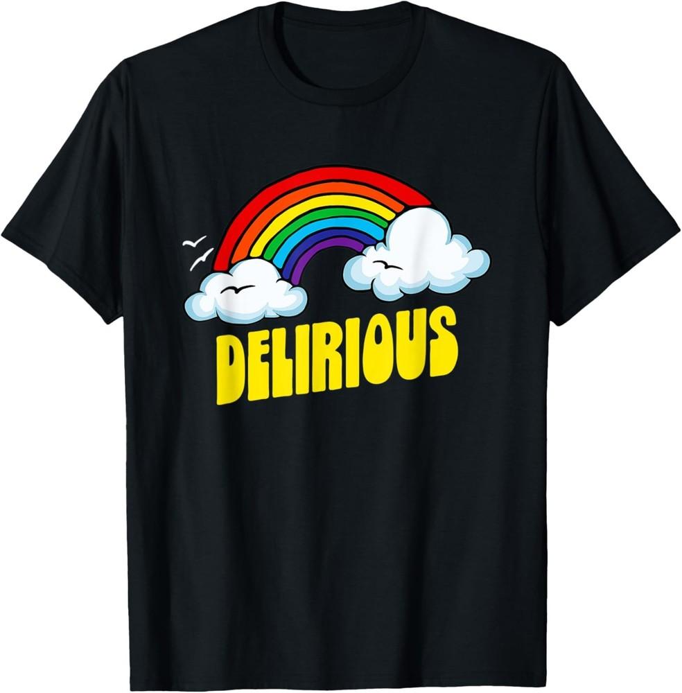 Delirious Cute Funny Sarcastic Retro Vintage 80's Rainbow T-Shirt Unisex T-Shirt