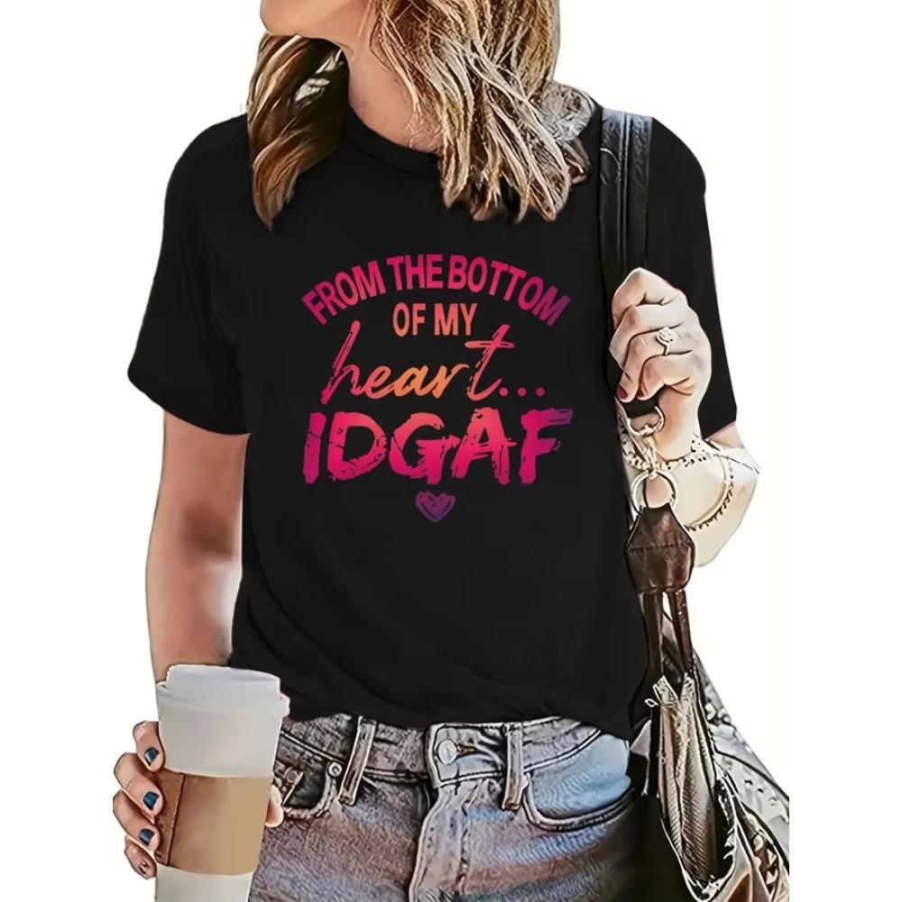 Women's Autumn and Winter Short-Sleeved Sportswear with Letter Graphic Printing, Comfortable Round Neck Loose Sweatshirt Pullover