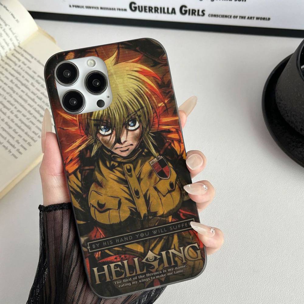 Хоррор Аниме Hellsing Для IPhone 17 16 15 Plus Pro Max 12 14 Plus 11 13 Волна Гофрированная Полоса Чехол для Телефона