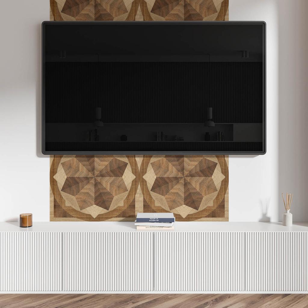 Stick-on Vinyl Panel for Hallway 120x60 cm Multi-layered geometric pattern