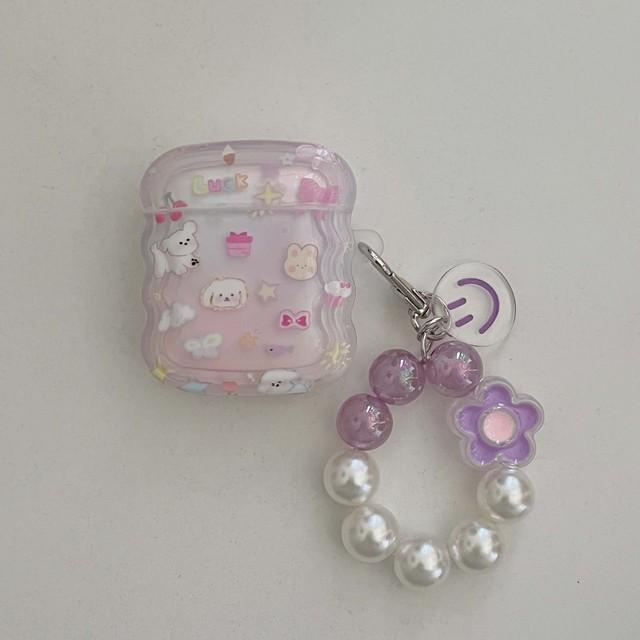 Браслет Ins, милый чехол для наушников с милой собакой, цветком удачи, звездами, вишневым щенком, мультяшным принтом для Apple Airpods 1 2 Pro 2nd 3, зарядная коробка