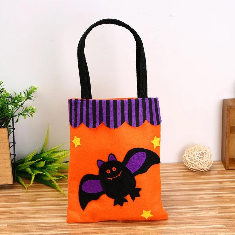 Halloween Tote Bag Witch Black Cat Candy Bag Trick Or Treat Ghost Festival Parti Happy Helloween Day Decor For Kids Gift Bag