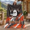 Anaheim Ducks Custom Name Flannel Blanket Personalized Soft Warm Plush Throw Blanket Customized Gift for Family Friends