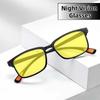 Leisure Simplicity Square Frame Night Vision Glasses Unisex Sturdy And Durable Outdoor Sports Anti-Blue Light Eyeglasses