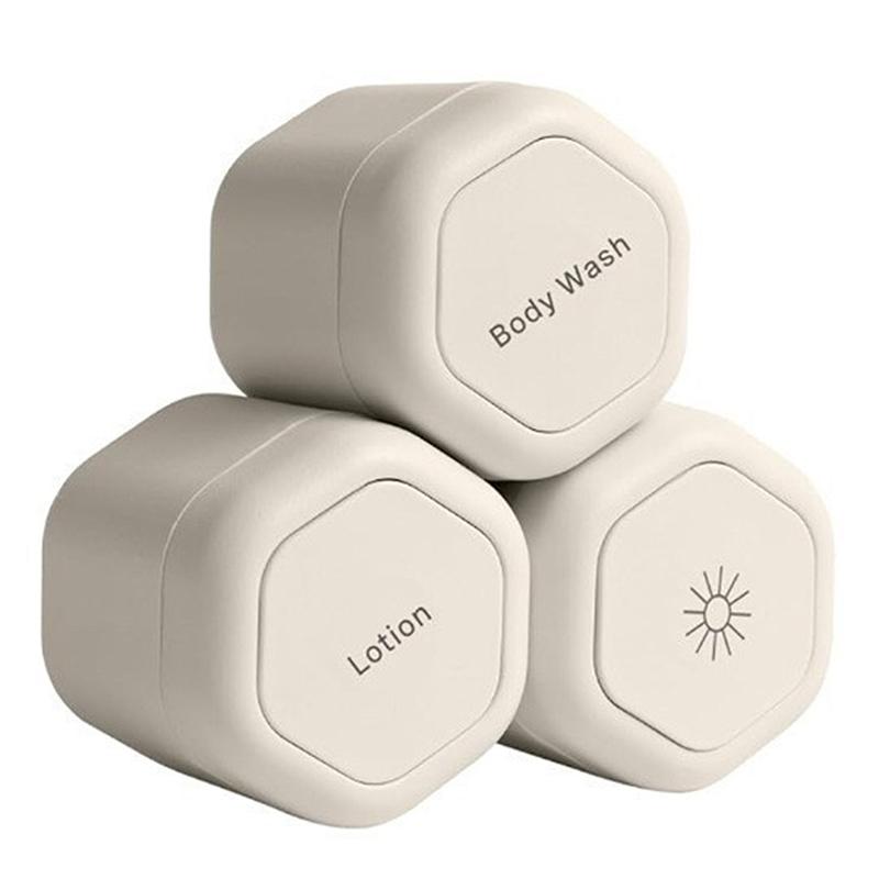 3 шт. Портативный магнитный дозатор для косметики, дорожный контейнер для хранения, магнитный штабелируемый флакон-дозатор для крема для лица, солнцезащитного крема, органайзер